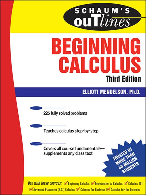 Title details for Beginning Calculus by Elliott Mendelson - Available